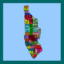 Manhattan Neighborhoods Map posters