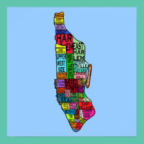 Manhattan Neighborhoods Map posters