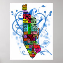 Manhattan Neighborhoods Print