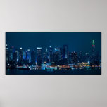 Manhattan Night Panorama Poster