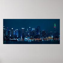 Manhattan Night Panorama Poster