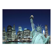 Manhattan Skyline and The Statue of Liberty Personalized Announcement