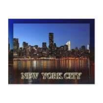 Manhattan skyline at night - New York City Post Cards