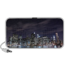 Manhattan Skyline At Night, New York City Mini Speakers