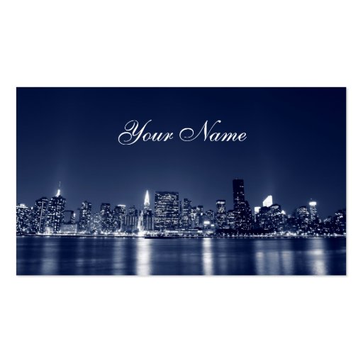 Manhattan Skyline, New York City Business Card Template (back side)