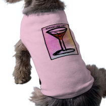 MANHATTAN TIME MARTINI PRINT DOG TEE