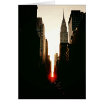 Manhattanhenge Sunset and the Chrysler Building Greeting Card