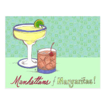 Manhattans & Margaritas | Customizable Post Cards