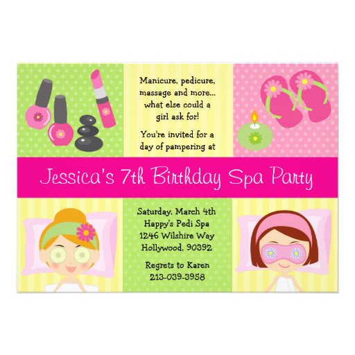 Mani Pedi Spa Birthday Party Invitation