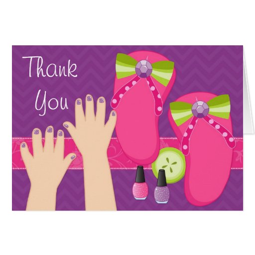 Mani Pedi Spa Birthday Party Thank You Card Zazzle