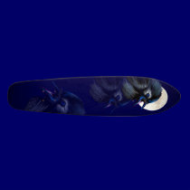Manic Raven with Moon skateboard