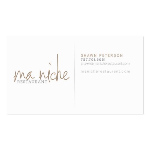 MaNiche - Shawn Business Cards (front side)