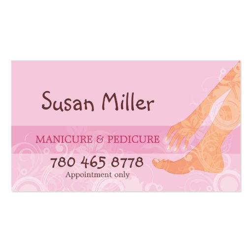 Manicure & Pedicure Business Card (front side)