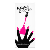MANICURE PEDICURE Coupon Menu fuschia rack cards