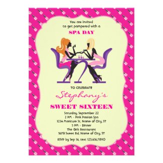 Manicure Spa Sweet Sixteen Invitation