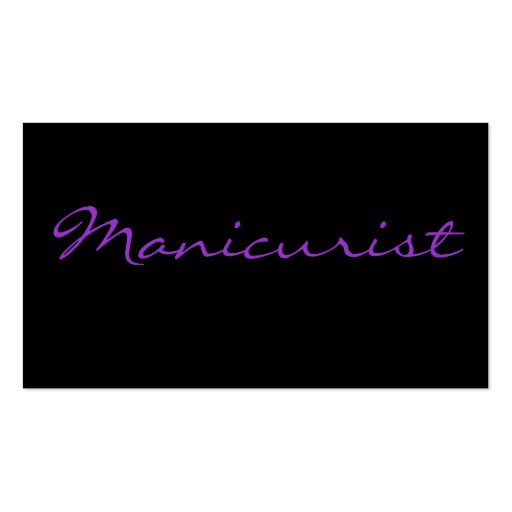 Manicurist In Black & Purple Business Card Template (back side)