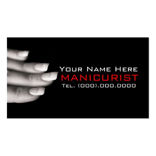 Manicurist Professional Business Cards (front side)
