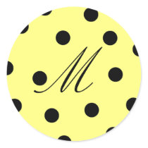 Manilla Black Polk Dot Letter M stickers