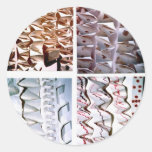 Manipulated Paper origami Folds Round Stickers