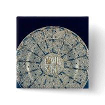 Manises dish, bearing the arms pinback button