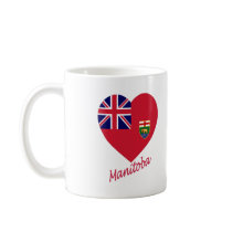 Manitoba Flag Heart with Name mugs