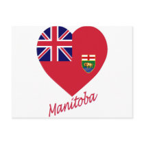 Manitoba Flag Heart with Name postcards