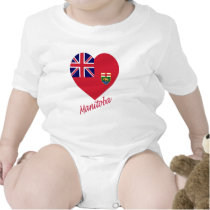 Manitoba Flag Heart with Name t-shirts
