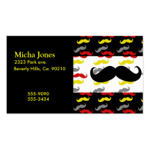 Manly Mustache Hair Colors Business Cards