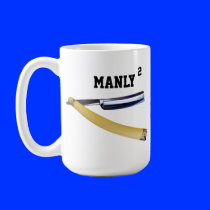 MANLY SQUARED MONOGRAMED SHAVING MUG mugs