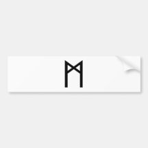 MANNAZ RUNE BUMPER STICKER