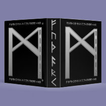 Mannaz Rune grey binders