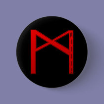 Mannaz Rune red buttons