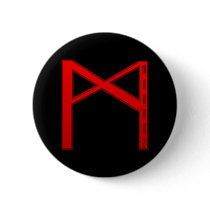 Mannaz Rune red Pins