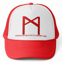 Mannaz Rune red Hats