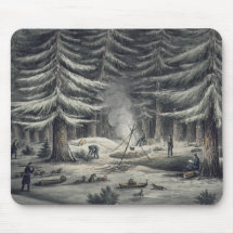 Manner of Making a Resting Place on a Winter Night Mousepads