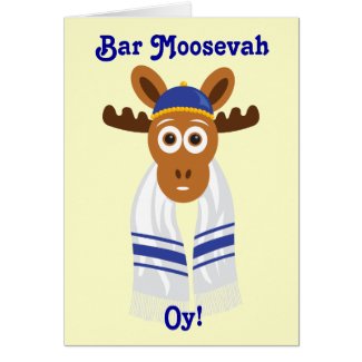 Manny The Moose Head_Bar Moosevah Oy! Greeting Cards