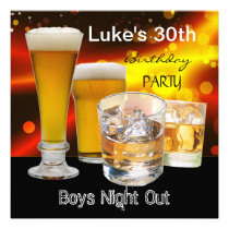 Mans 30th Birthday Party Drinks Beer Boys Night invitations