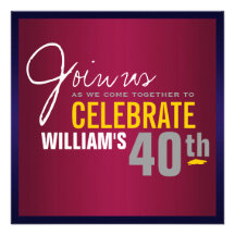 Man's 40th Birthday Invitation