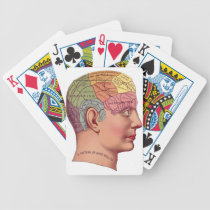 mans brain playing cards