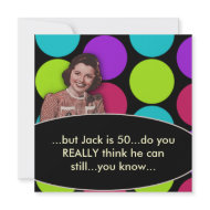Mans Funny Retro 50th Birthday Party invitation