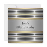 Mans Gold 50th Birthday Party invitations