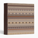 Man's Tribal Aztec Stripes Brown and Beige Pattern Binders