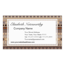 Man's Tribal Aztec Stripes Brown and Beige Pattern Business Card Templates