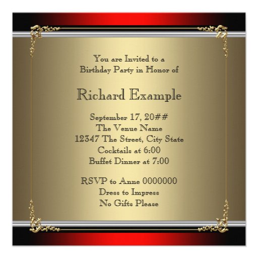 Mans Whiskey Birthday Party Personalized Invitations