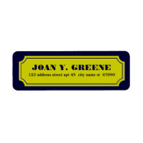 Mansard Border Return Address Label, Citron