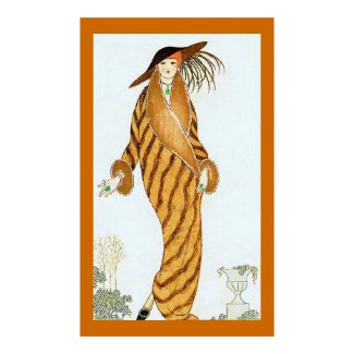 Manteau de Zibeline ~ Vintage Fashion Illustration print