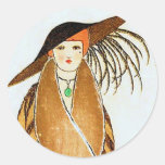 Manteau de Zibeline ~ Vintage Fashion Illustration Stickers