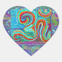 Mantra de OM - 108 veces Calcomania De Corazon