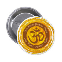 Mantra tibetano con el símbolo de Aum Pins