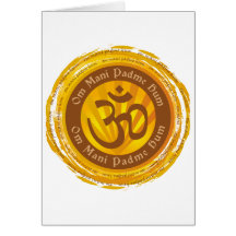 Mantra tibetano con el símbolo de Aum Tarjeta